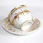 Antique Imperial Gilded Porcelain Bone China Cup with Saucer 1800s