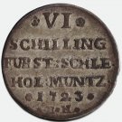 1723 BH 6 Schilling Germany Silver Coin DUCHY OF SCHLESWIG-HOLSTEIN-GOTTORP