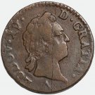 1774 France 1 Sol Lille Mint Louis XVI Copper Coin F-VF