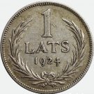 1 Lats 1924, Latvia silver coin #UM14