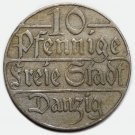 Free City of Danzig Poland Germany coin – 10 Pfennig, 1923