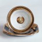 Vintage Luiz XV Cold Green Pocelain Bone China Cup with Saucer