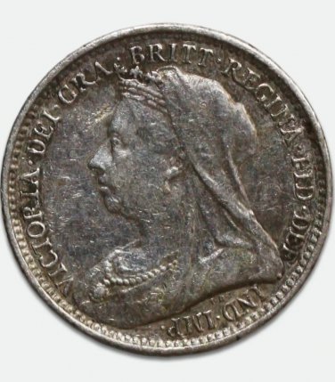 1894 3 pence, Great Britain United Kingdom UK GB coin &acirc;�� Victoria