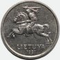 2 Litai Litas 1991 Lithuania Litauen Litwa coin
