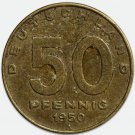 1950 A East Germany 50 Pfennig Coin – DDR Coin KM#4
