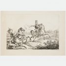RARE Carle Vernet lithograph lithography of Napoleonic era “Hussar killing a Cui