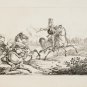 RARE Carle Vernet lithograph lithography of Napoleonic era &acirc;��Hussar killing a Cui