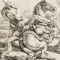 RARE Carle Vernet lithograph lithography of Napoleonic era &acirc;��Hussar killing a Cui