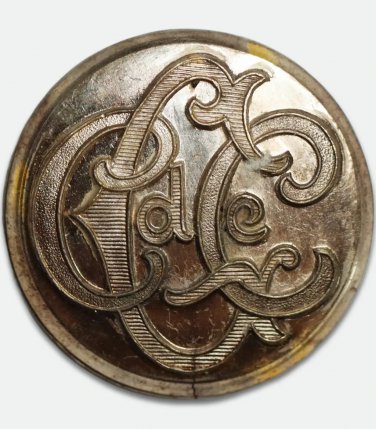 Antique Silver Plated Livery Button with Ornate &acirc;��CCC de&acirc;�� Monog, 26mm, Barcelona