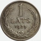 1 Lats 1924, Latvia silver coin #UM13