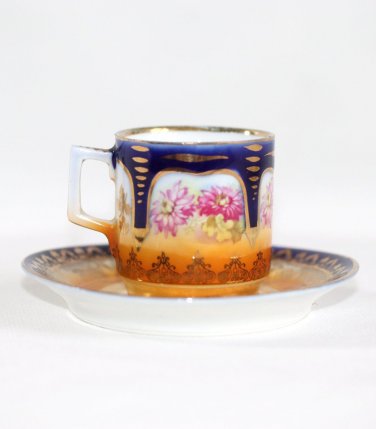 Austria Royal Vienna Porcelain Demitasse Cup and Saucer Beehive Mark 1900&acirc;��s