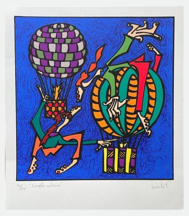 Fr&Atilde;&copy;d&Atilde;&copy;ric Iriarte &acirc;��Night Flight&acirc;�� Lithography 1993 Signed