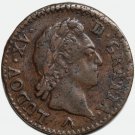 VF-XF 1770 France coin 1/2 Sol – Lille (W) - Louis XV