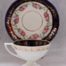 Antique Bone China Cobald Blue Porcelain Cup And Saucer