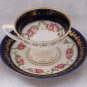 Antique Bone China Cobald Blue Porcelain Cup And Saucer