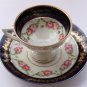 Antique Bone China Cobald Blue Porcelain Cup And Saucer