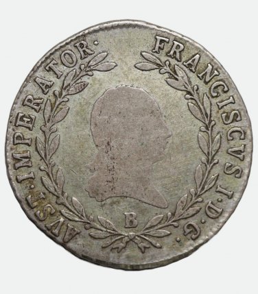 20 Kreuzer B 1818 Austrian Empire, Franz I silver coin