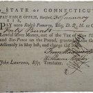US 1781 10 Pounds Connecticut Pay Table Colonial Currency Note Bill Banknote