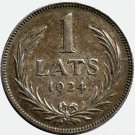 1 Lats 1924, Latvia silver coin #UM15