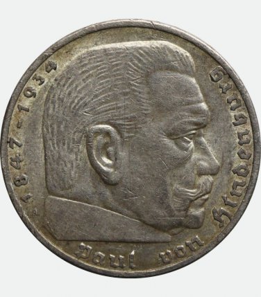 Germany &acirc;�� Third Reich 5 reichsmark mark silver coin, 1936 A