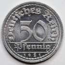 Germany – Weimar Republic 50 Pfennig coin, 1921 J KM#27