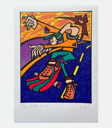 Fr&Atilde;&copy;d&Atilde;&copy;ric Iriarte &acirc;��Goudron Danssant&acirc;�� Lithography 1993 Signed