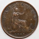 1861 Farthing Great Britain United Kingdom coin - Victoria