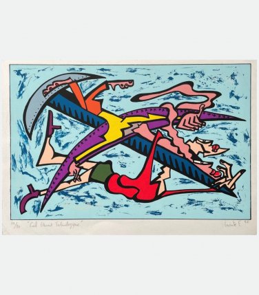 Fr&Atilde;&copy;d&Atilde;&copy;ric Iriarte &acirc;��Sky Element Technology&acirc;�� Lithography 1992 Signed