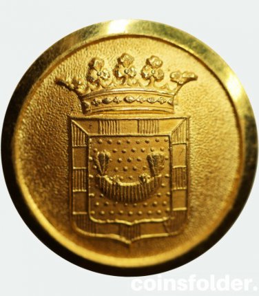 Antique Gilt Livery Button with the family coat of arms of Bonde
