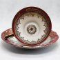 Vintage German Bareuther Porcelain Bone China Red, Gold Cup and Saucer