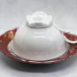 Vintage German Bareuther Porcelain Bone China Red, Gold Cup and Saucer