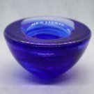 Kosta Boda Candle Holde Crystal Blue Glass Swedish Scandinavian Design