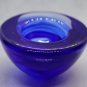 Kosta Boda Candle Holde Crystal Blue Glass Swedish Scandinavian Design