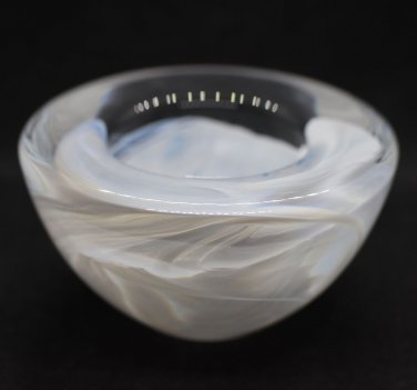 Kosta Boda Candle Holde Crystal White Glass Swedish Scandinavian Design