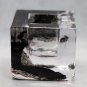 Kosta Boda Brick Candle Holde Crystal  Black Glass Swedish Scandinavian Design