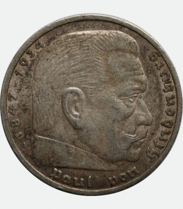 Germany &acirc;�� Third Reich 5 reichsmark mark silver coin, 1935 A