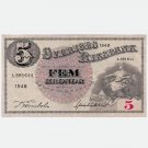 1948 Sweden 5 Kronor banknote P33ae - King Gustav V