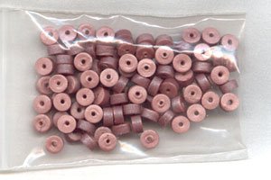 Polymer Clay Heishi, Rose Pearl
