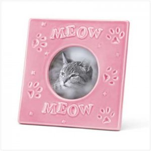 Pink Stoneware Cat Frame - 37302