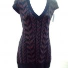 Heather B Knit V neck fitted short tee dress size M
