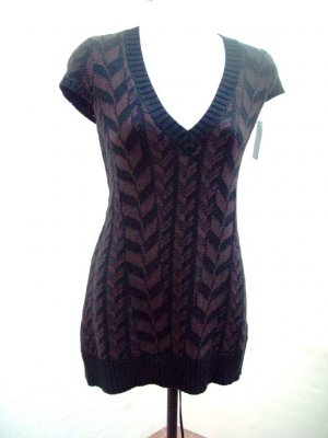 Heather B Knit V neck fitted short tee dress size M