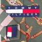 Tommy Hilfiger monogram green 100% Silk mens neck Tie