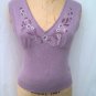 THE LIMITED Silk cashmere backless beaded V neck TOP size L