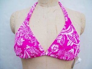 Radio Fiji rose halter padded bikini top swimsuit size L