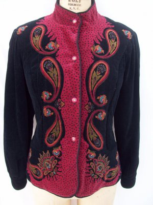 Saxton Hall vintage mandarin collar velvet jacket size 8