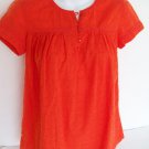 TopShop cotton orange swing shirring top size 6