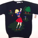Ballinger gold crew golfer golf player navy mens sweater size S