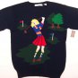 Ballinger gold crew golfer golf player navy mens sweater size S