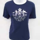 Ralph Lauren LRL cotton metallic crest logo tee top size L