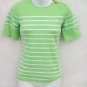 Ralph Lauren LRL gold Zip shoulder striped knit tee top size S